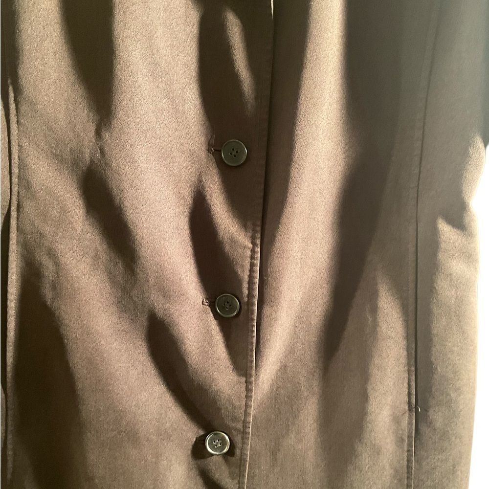 ANNE KLEIN Women’s Dark Green Insulated Long Raincoat Long Sleeves Coat Size 10 - Picture 3 of 16